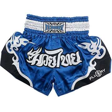FLUORY Muay Thai Fight Shorts,MMA Shorts Clothing Training Cage Fighting Grappling Martial Arts Kick...