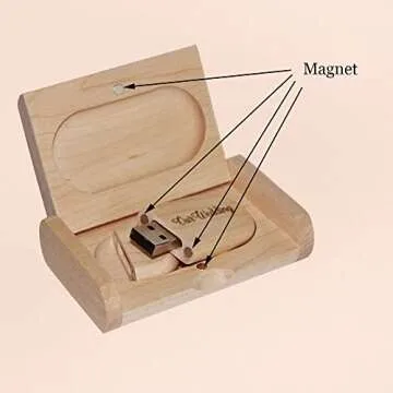 128GB Wood USB 3.0 Flash Drive with Gift Box for Photography/Wedding, 128GB Custom Wood USB Memory Stick Thumb Drive with Our Wedding Laser Engraved - Maple