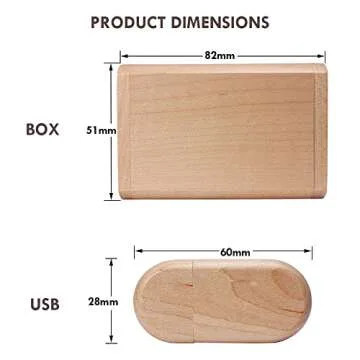 128GB Wood USB 3.0 Flash Drive with Gift Box for Photography/Wedding, 128GB Custom Wood USB Memory Stick Thumb Drive with Our Wedding Laser Engraved - Maple
