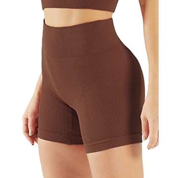 Women’s Workout Running Shorts High Waist Tummy Control Athletic Gym Yoga Lounge Shorts (N08M-HeiKaRed)