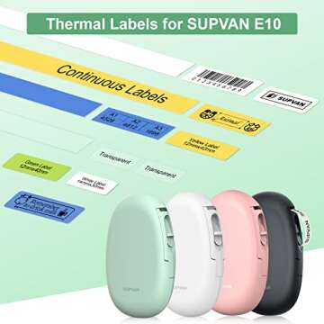 SUPVAN E10 Label Tape - Durable Thermal Labels for All Uses