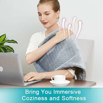 Heating Pad for Back Pain Relief, CAROMIO 33"x17" Extra Large Electric Heating Pads for Cramps Neck ...