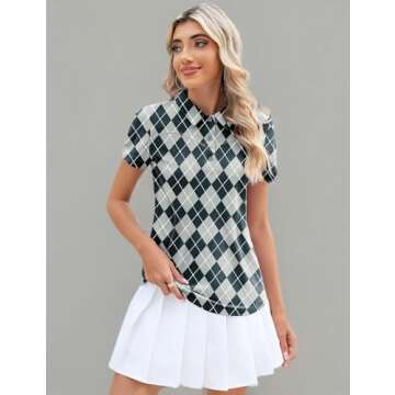 TFSDOD Women's Golf Polo Shirts Lightweight Moisture Wicking