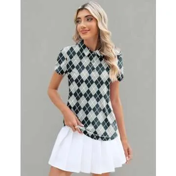 TFSDOD Women's Golf Polo Shirts Lightweight Moisture Wicking