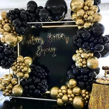 Black and Gold Balloon Garland Kit for Stunning Events