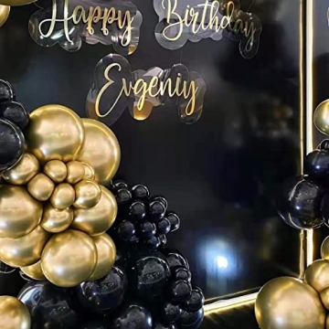 Black and Gold Balloon Garland Kit for Stunning Events