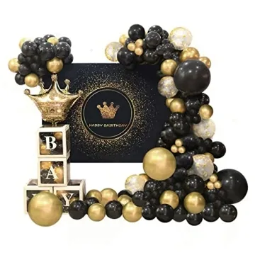 Black and Gold Balloon Garland Kit for Stunning Events
