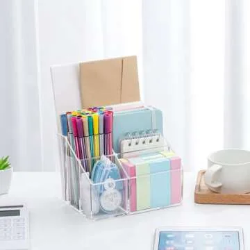 Yesesion Clear Pen Holder for Desk Organization