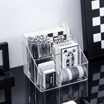 Yesesion Clear Pen Holder for Desk Organization