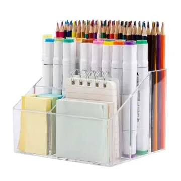 Yesesion Clear Pen Holder for Desk Organization