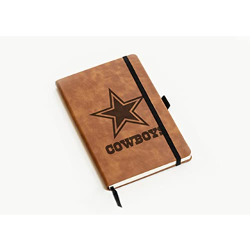 Rico Industries NFL Dallas Cowboys Brown Laser Engraved Notepad Journal - Perfect Gift for Sports Fa...