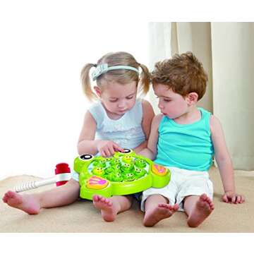 INvench Super Frog Game Toddler Toys - 2 Hammers Baby Interactive Fun Toys Toddler Activities Games ...