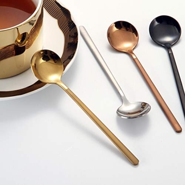 Elegant 8-Pc Mini Stainless Steel Coffee & Dessert Spoons