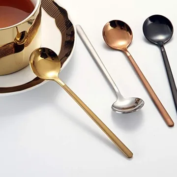 Elegant 8-Pc Mini Stainless Steel Coffee & Dessert Spoons