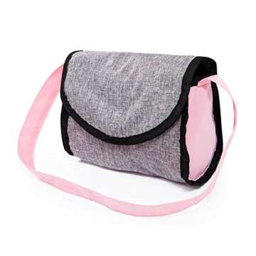 Bayer Dolls 4-in-1 Toy Baby Doll Pram Stroller Cosy Set - Dolls Up to 18" (Pink/Grey)