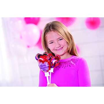 Bulk 50 Piece Self-Inflating 4" Valentine Heart Balloon Assortment, Great for Valentine's Day Decor ...