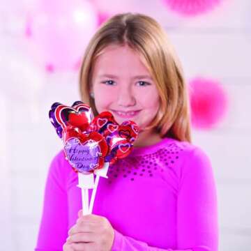 Bulk 50 Piece Self-Inflating 4" Valentine Heart Balloon Assortment, Great for Valentine's Day Decor and Parties