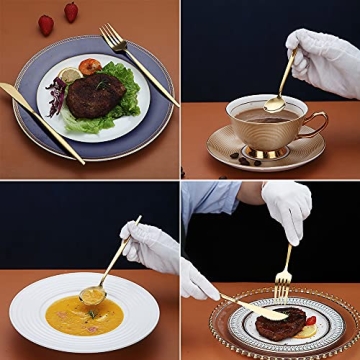 Matte Gold Silverware Set - 20 Pieces - Elegant Flatware