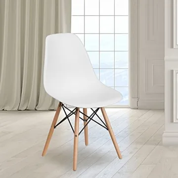 Flash Furniture Elon Series Modern Dining Chair - White