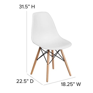 Flash Furniture Elon Series Modern Dining Chair - White