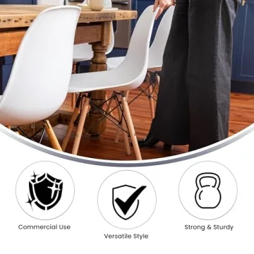 Flash Furniture Elon Series Modern Dining Chair - White