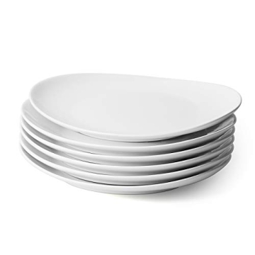 Sweese Porcelain 11 Inch Dinner Plates Set of 6 - White Dinner Plates - Dishwasher, Microwave, Oven ...
