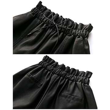 SCHHJZPJ High Waisted Black Faux Leather Shorts for Women (Black, XL)…