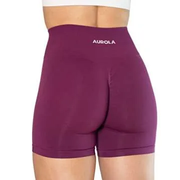 AUROLA Intensify Workout Shorts for Women Seamless Scrunch Short Gym Yoga Running Sport Active Exercise Fitness Shorts(M,Magenta)