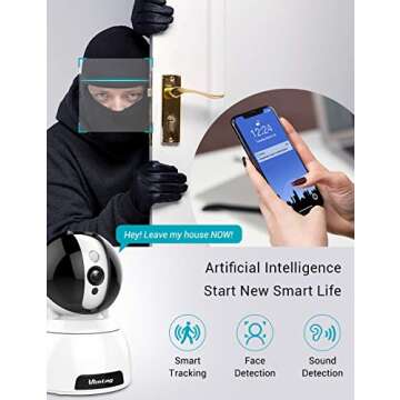 Vimtag 2K Dome Cam | Security Indoor Camera 4MP FHD | WIFI Smart Home Camera | Surveillance IP Camera | Dog Cam | Baby/Pet/Nanny Monitor | 360° PTZ Remote | Motion Detection | 2-Way Audio Night Vision