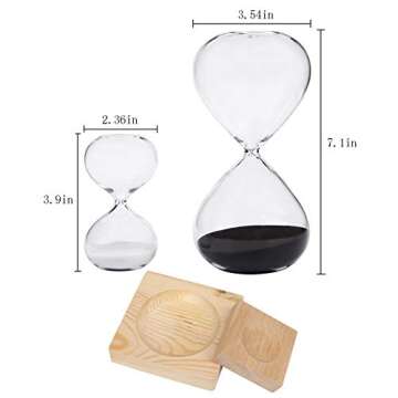 Suwimut Hourglass Sand Timer Set - 30 Minute and 5 Minute Set - Sand Clock Timers for Office, Home, ...