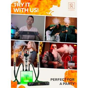 M. ROSENFELD Premium Hookah Hose with Mouthpiece - 60" Long Silicone Water Pipe Hose, Washable, with 15" Aluminum Easy-Grip Mouthpiece - Modern Design Handle, Won't Rust or Ghost Hookah Hose Silicone