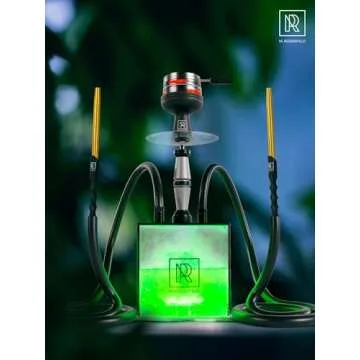 M. ROSENFELD Premium Hookah Hose with Mouthpiece - 60" Long Silicone Water Pipe Hose, Washable, with 15" Aluminum Easy-Grip Mouthpiece - Modern Design Handle, Won't Rust or Ghost Hookah Hose Silicone