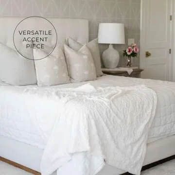 GRACED SOFT LUXURIES Throw Blanket in Solid Ivory for Cozy Style