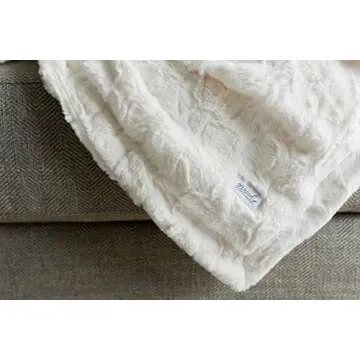 GRACED SOFT LUXURIES Throw Blanket in Solid Ivory for Cozy Style