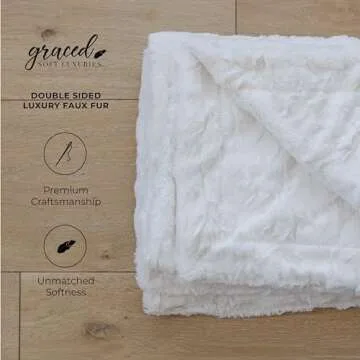 GRACED SOFT LUXURIES Throw Blanket in Solid Ivory for Cozy Style