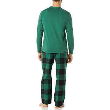 Amazon Essentials Men's Soft Flannel Pajama Sleepwear Set (Available in Big & Tall), Green/Buffalo Plaid, X-Large