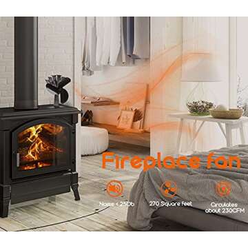 HAWCAFU Wood Stove Fan - Efficient Heat Circulator