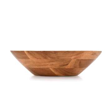 Samhita Acacia Wood Serving Bowl, Fruit Bowl, Friendly and Perfect for Salad, Vegetables and Fruit,S...