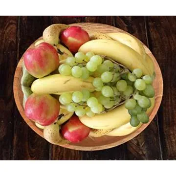 Samhita Acacia Wood Serving Bowl - Perfect for Fruits & Salads