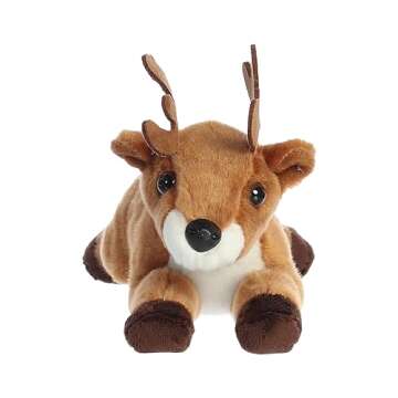 Aurora® Adorable Mini Flopsie™ Deer Stuffed Animal - Playful Ease - Timeless Companions - Brown 8 Inches
