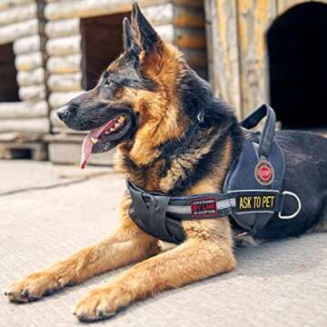 24 Pieces Service Dog Patch with Hook Backing Dog Vest Patches Service Dog in Training Patch Reflect...