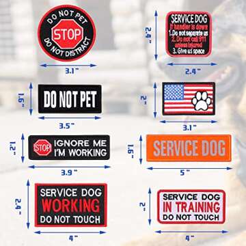 24 Service Dog Patches - Reflective Dog Vest Patches