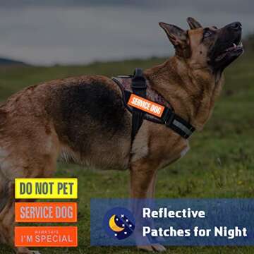 24 Service Dog Patches - Reflective Dog Vest Patches