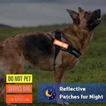 24 Service Dog Patches - Reflective Dog Vest Patches