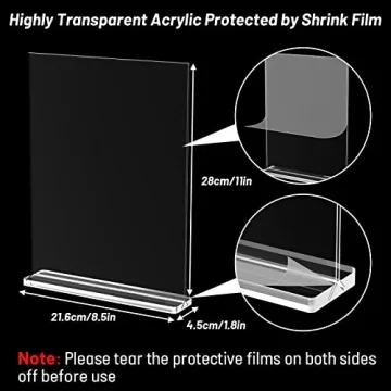 Acrylic Sign Holder 8.5 x 11 Double-Sided Desktop Display