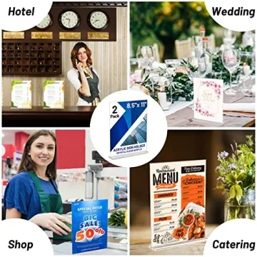 Acrylic Sign Holder 8.5 x 11 Double-Sided Desktop Display