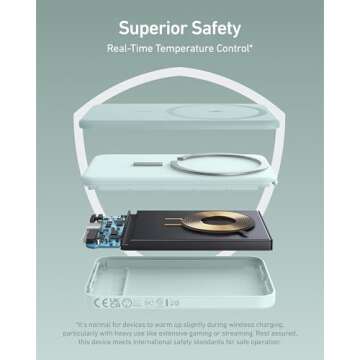 Anker 621 Magnetic Portable Charger (MagGo), 5,000mAh Wireless Power Bank with USB-C Cable, Magsafe-Compatible Battery Pack for iPhone 16 /15/14/13/12 Series