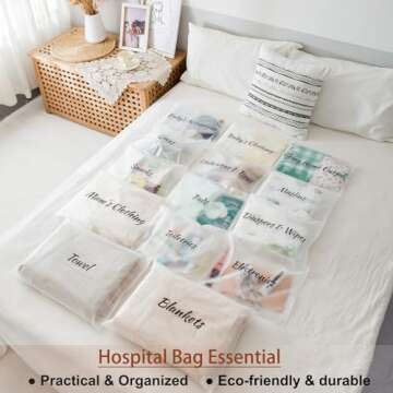 MANWU 14pcs Hospital Bags essentials for Labor and Diaper,Mom hospital bags Maternity Essentials,Mat...