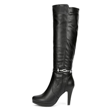 Shop DREAM PAIRS Women's Milann Black PU Knee High Heels