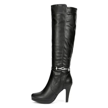Shop DREAM PAIRS Women's Milann Black PU Knee High Heels